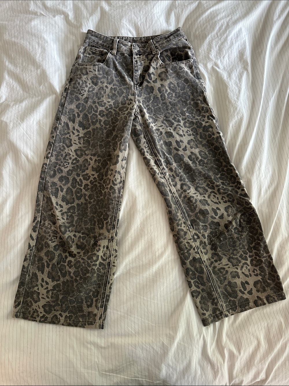 W management - Leopard Print Wide-Leg Jeans - M